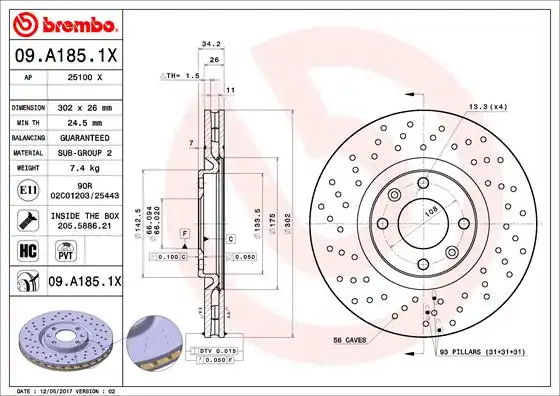 BREMBO 09.A185.1X