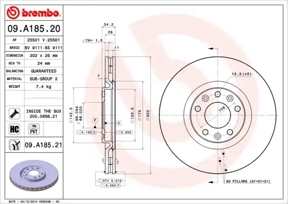 BREMBO 09.A185.21