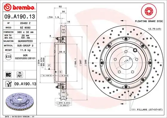 BREMBO 09.A190.13