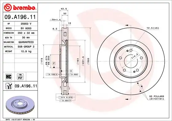 BREMBO 09.A196.11