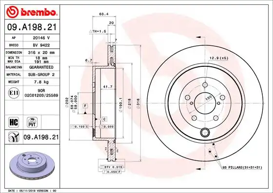 BREMBO 09.A198.21