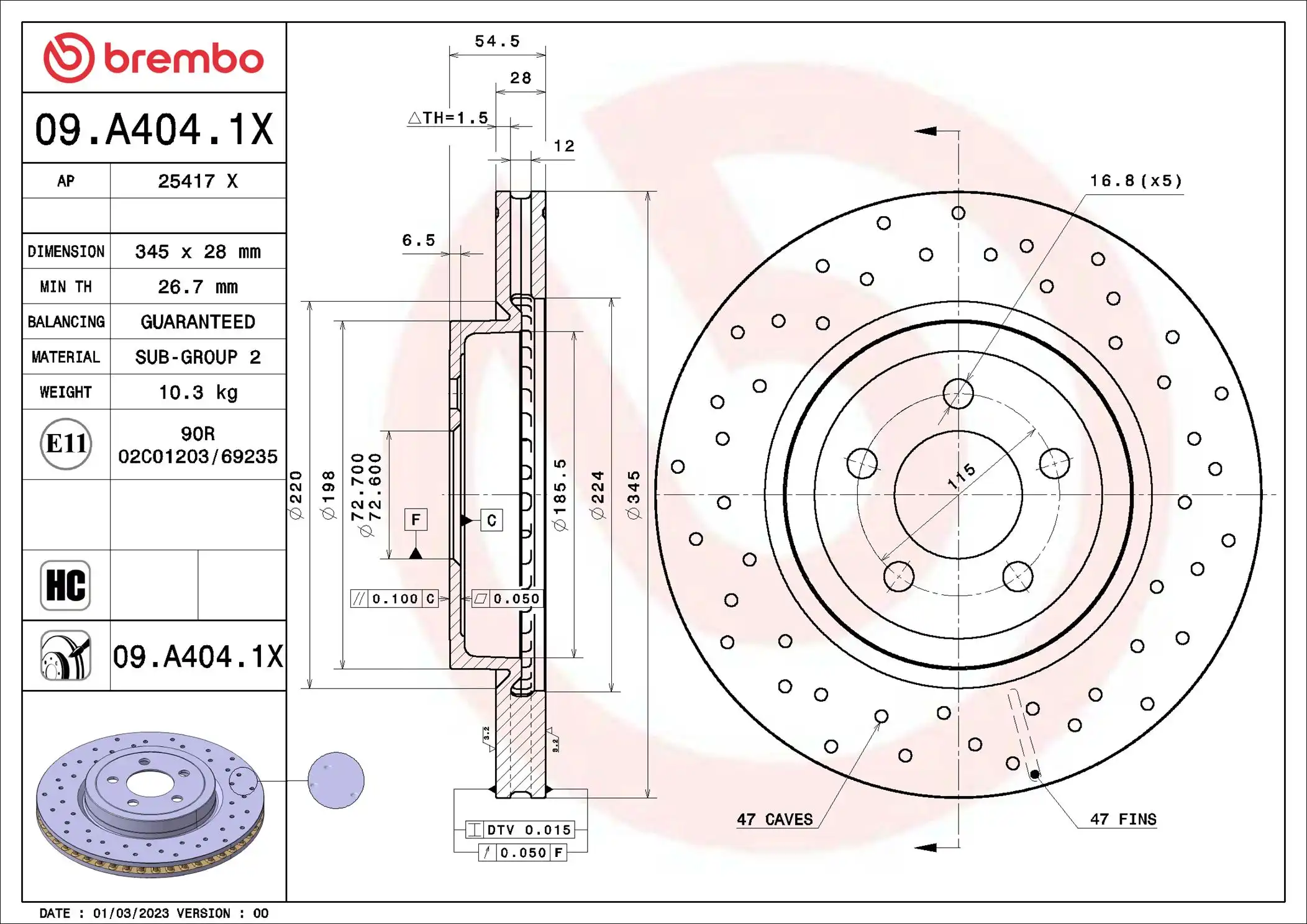 BREMBO 09.A404.1X