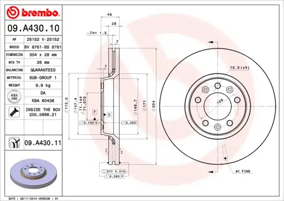 BREMBO 09.A430.11