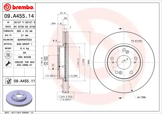 BREMBO 09.A455.11