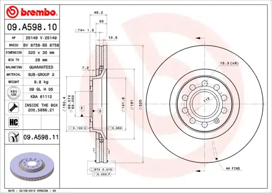 BREMBO 09.A598.11