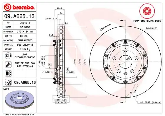BREMBO 09.A665.13