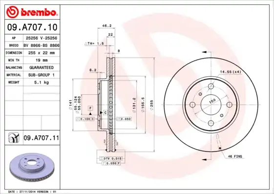 BREMBO 09.A707.11