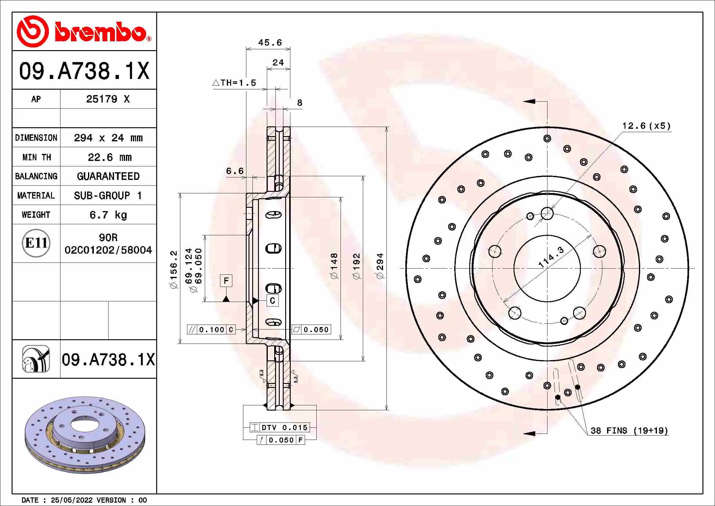 BREMBO 09.A738.1X