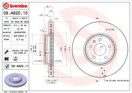 BREMBO 09.A820.11