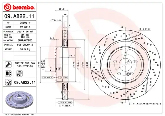 BREMBO 09.A822.11