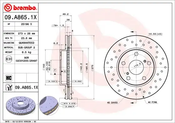 BREMBO 09.A865.1X