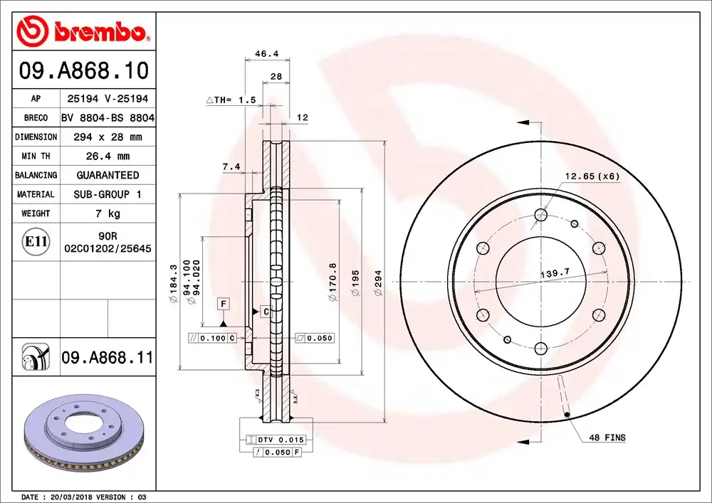 BREMBO 09.A868.11
