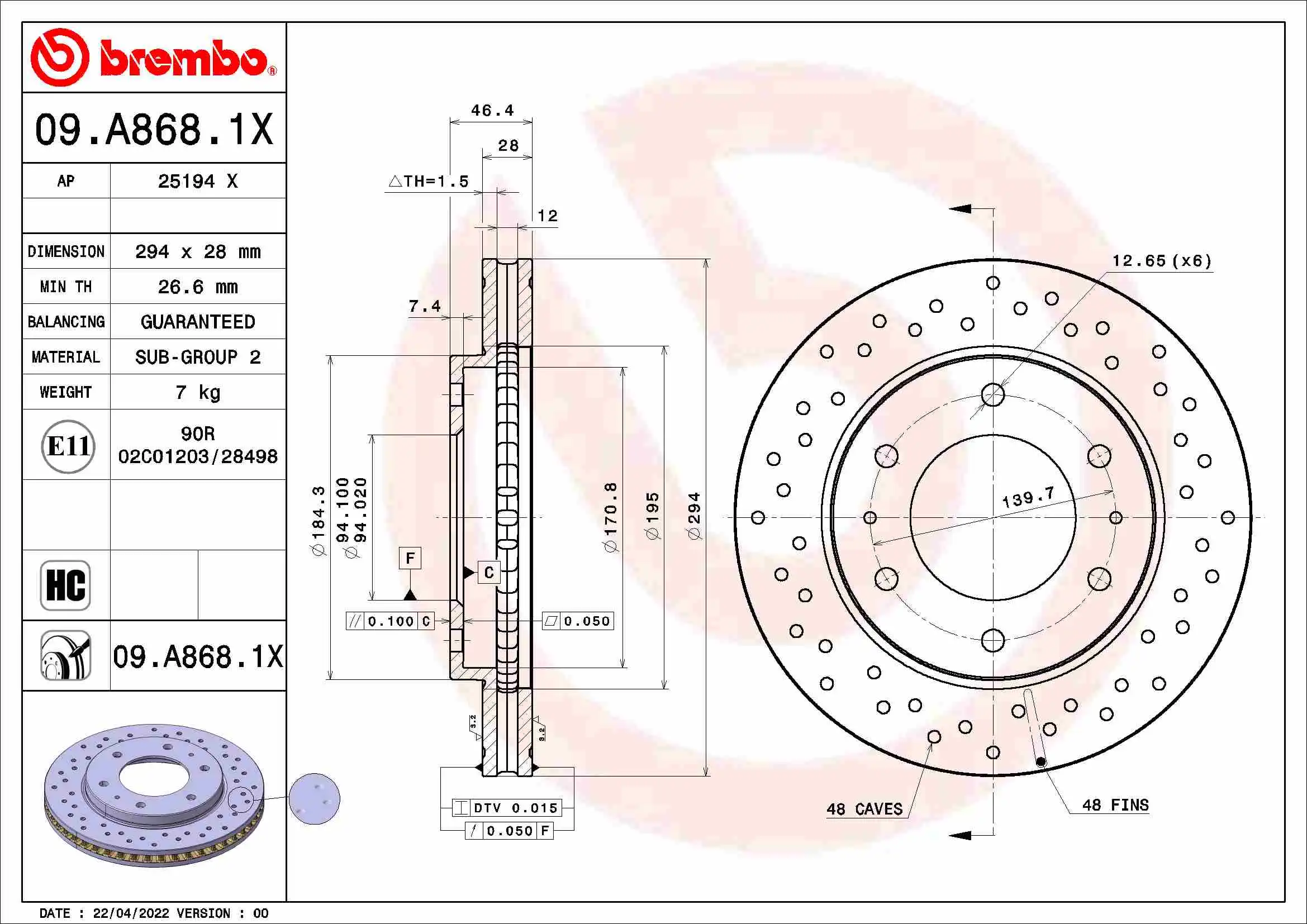 BREMBO 09.A868.1X