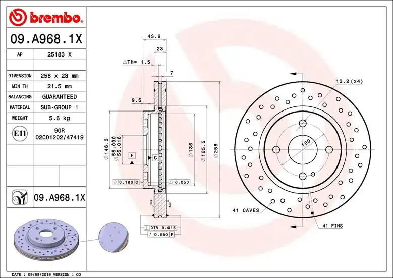 BREMBO 09.A968.1X
