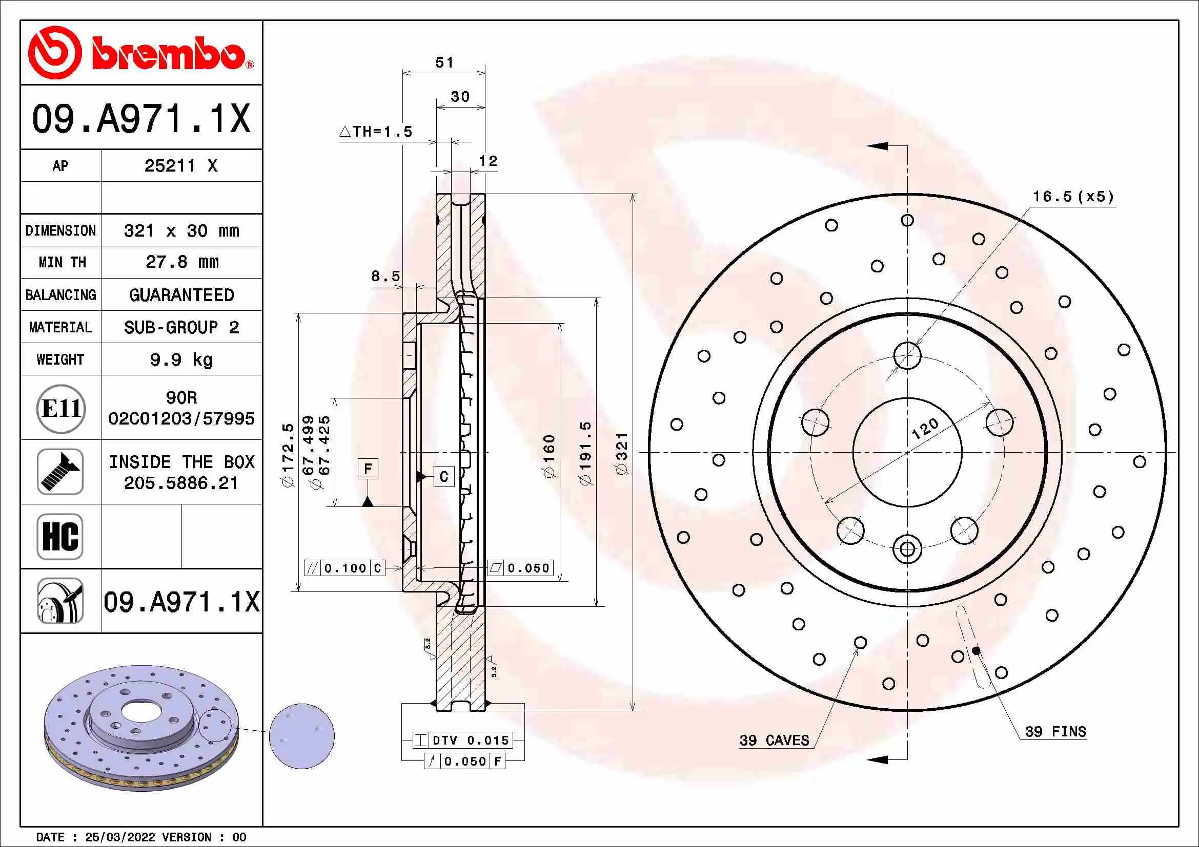 BREMBO 09.A971.1X