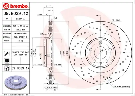 BREMBO 09.B039.1X