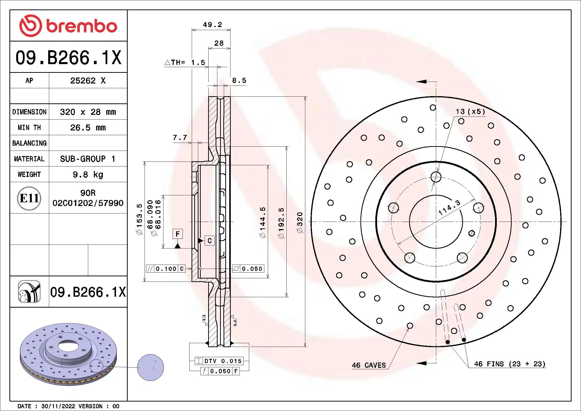 BREMBO 09.B266.1X