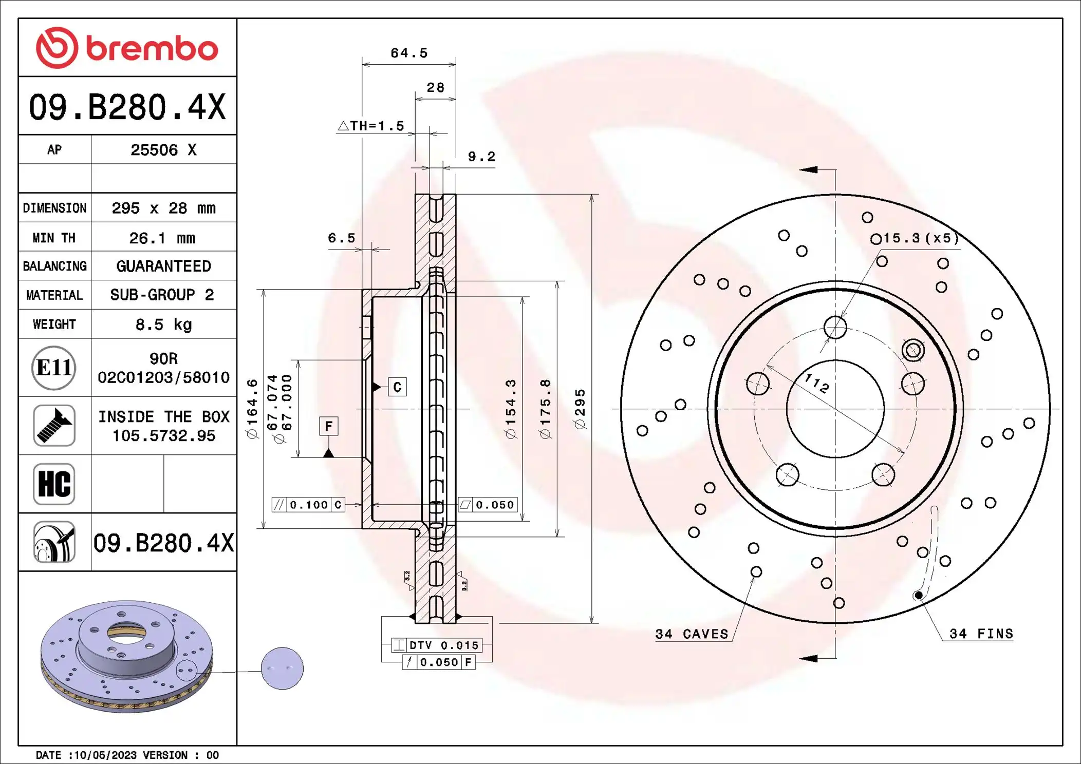 BREMBO 09.B280.4X