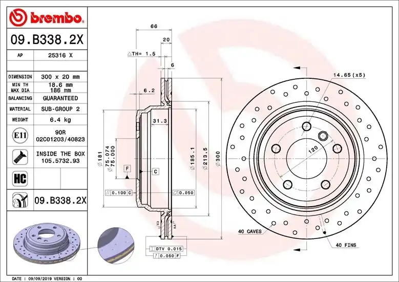 BREMBO 09.B338.2X