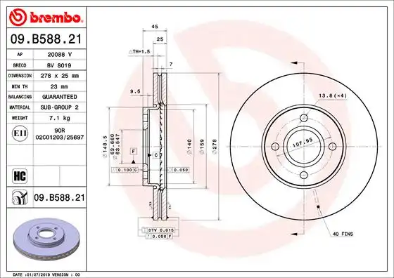 BREMBO 09.B588.21