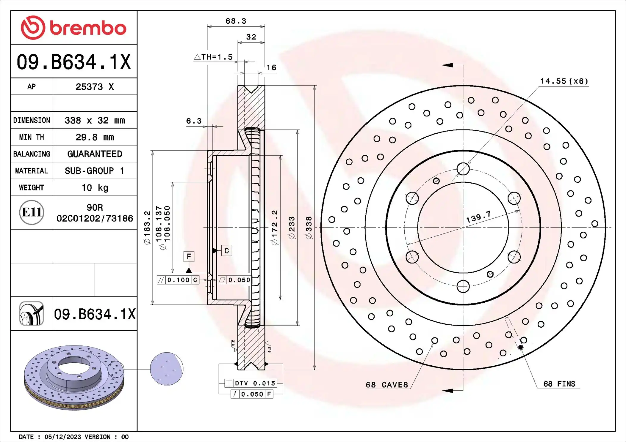 BREMBO 09.B634.1X