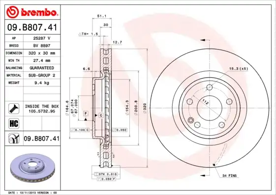 BREMBO 09.B807.41