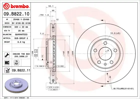 BREMBO 09.B822.11