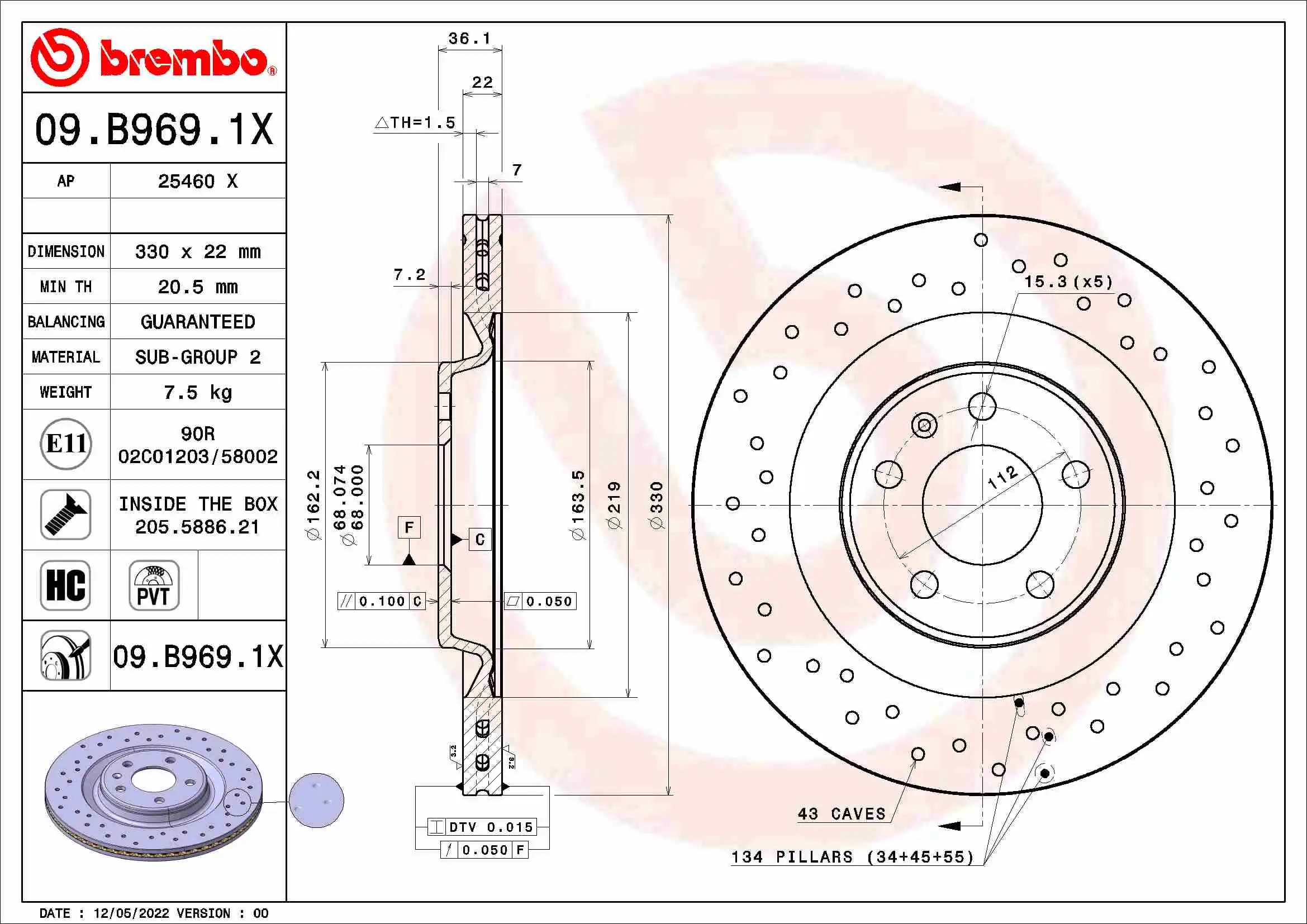 BREMBO 09.B969.1X