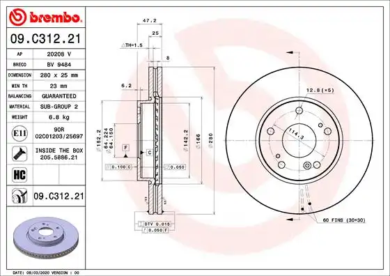 BREMBO 09.C312.21