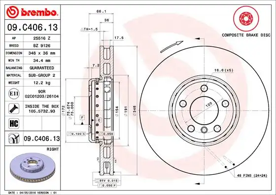 BREMBO 09.C406.13
