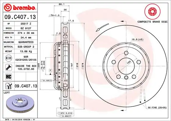 BREMBO 09.C407.13