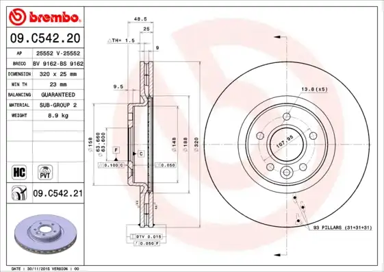 BREMBO 09.C542.21