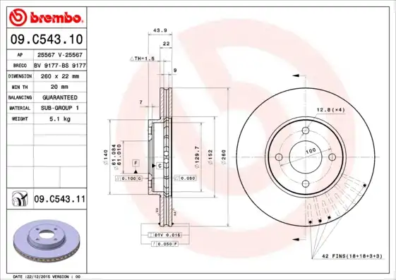 BREMBO 09.C543.11