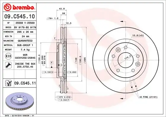 BREMBO 09.C545.11