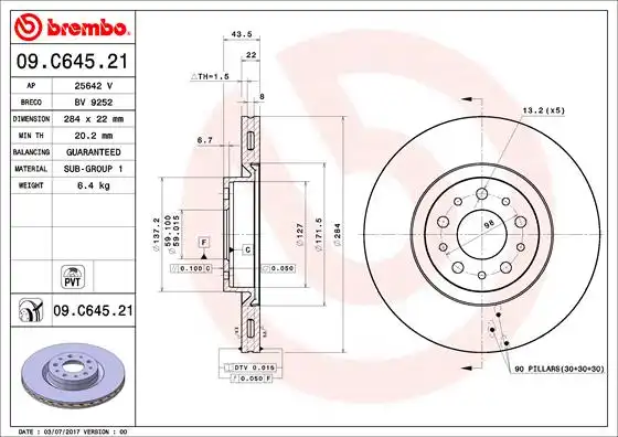 BREMBO 09.C645.21