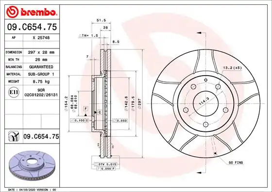BREMBO 09.C654.75