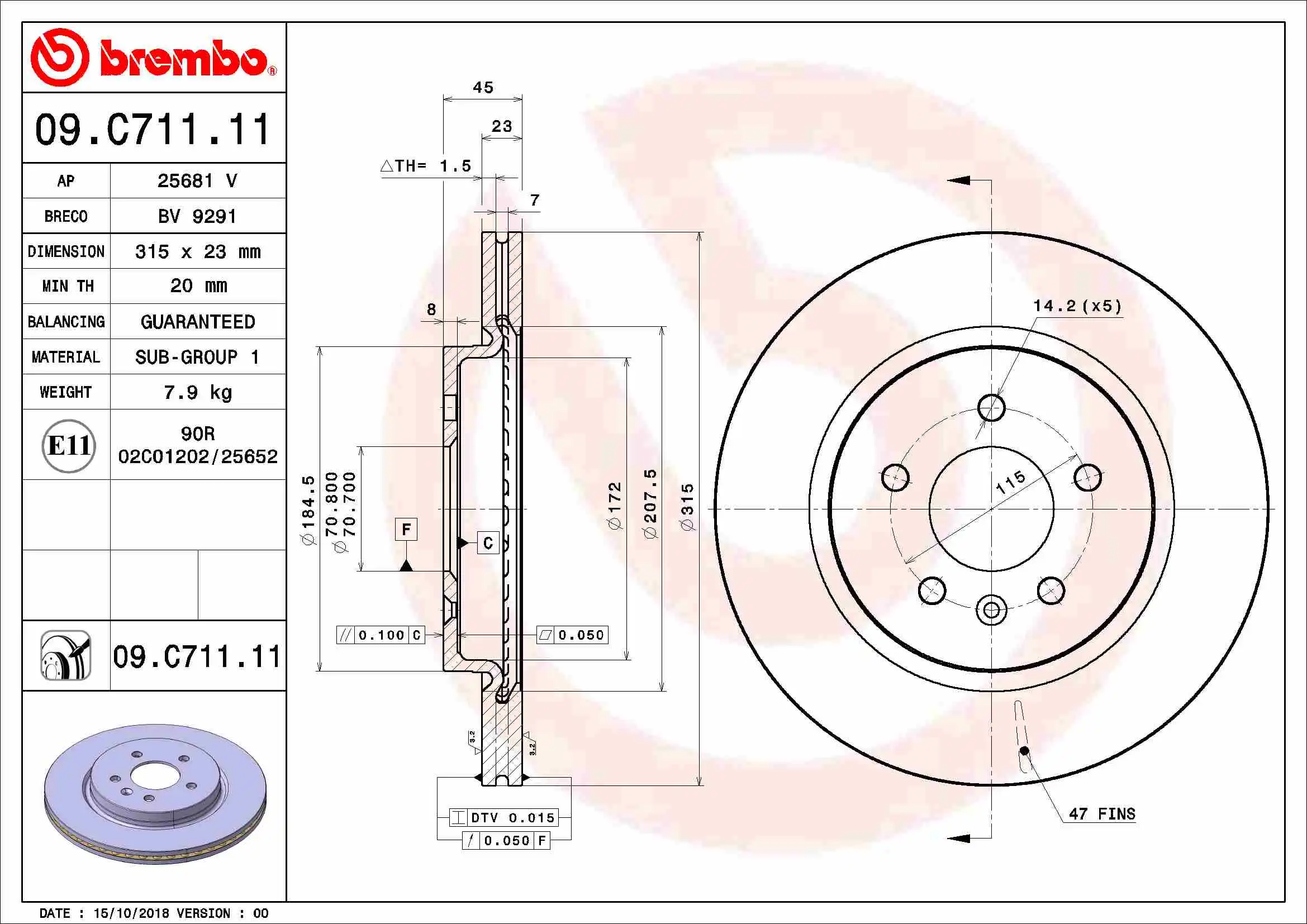BREMBO 09.C711.11