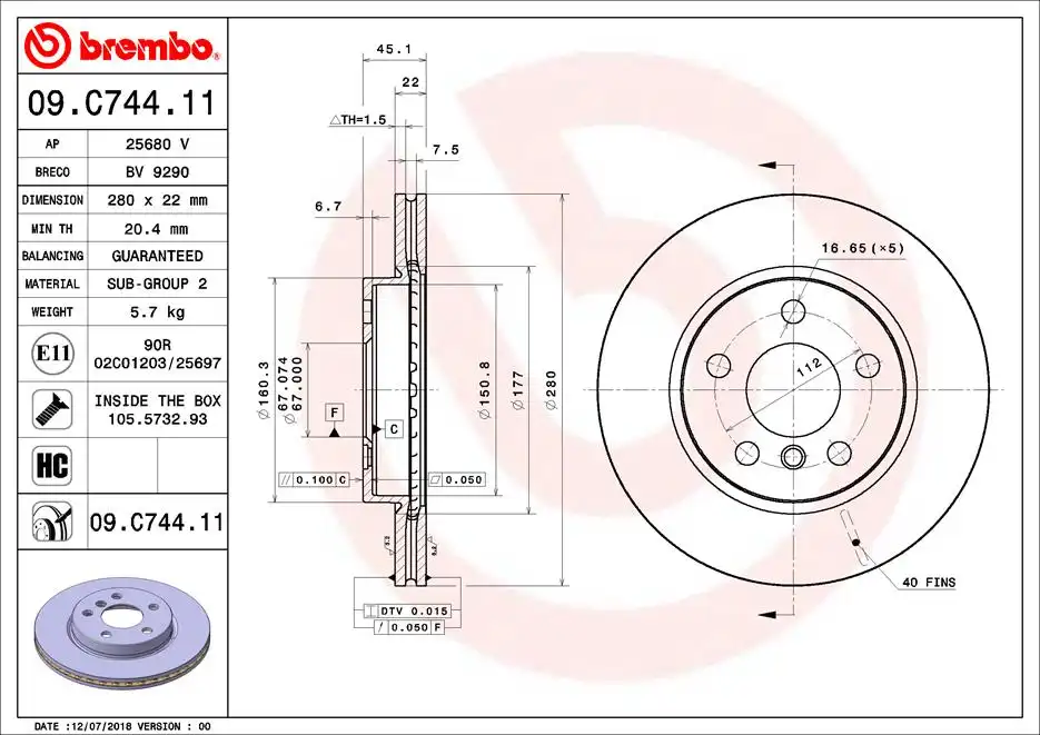 BREMBO 09.C744.11
