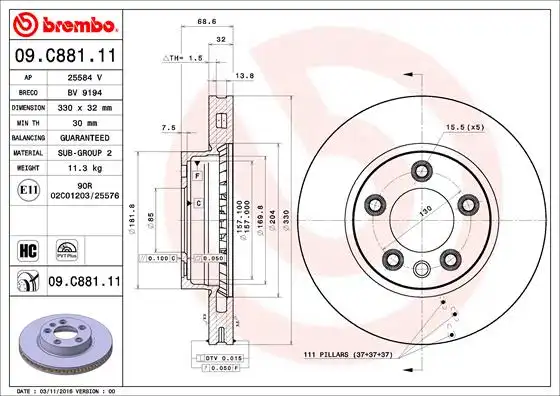 BREMBO 09.C881.11