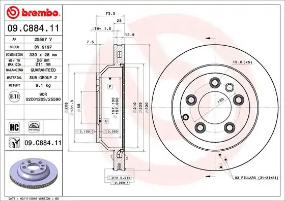 BREMBO 09.C884.11