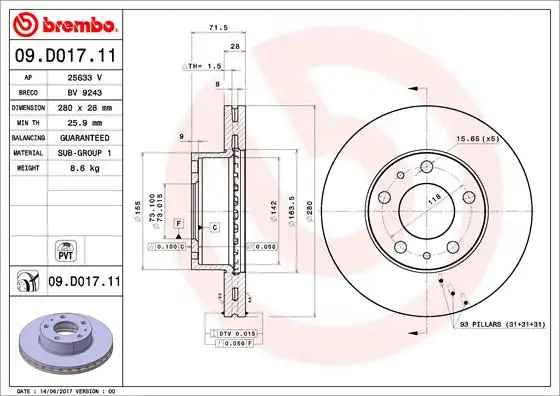 BREMBO 09.D017.11