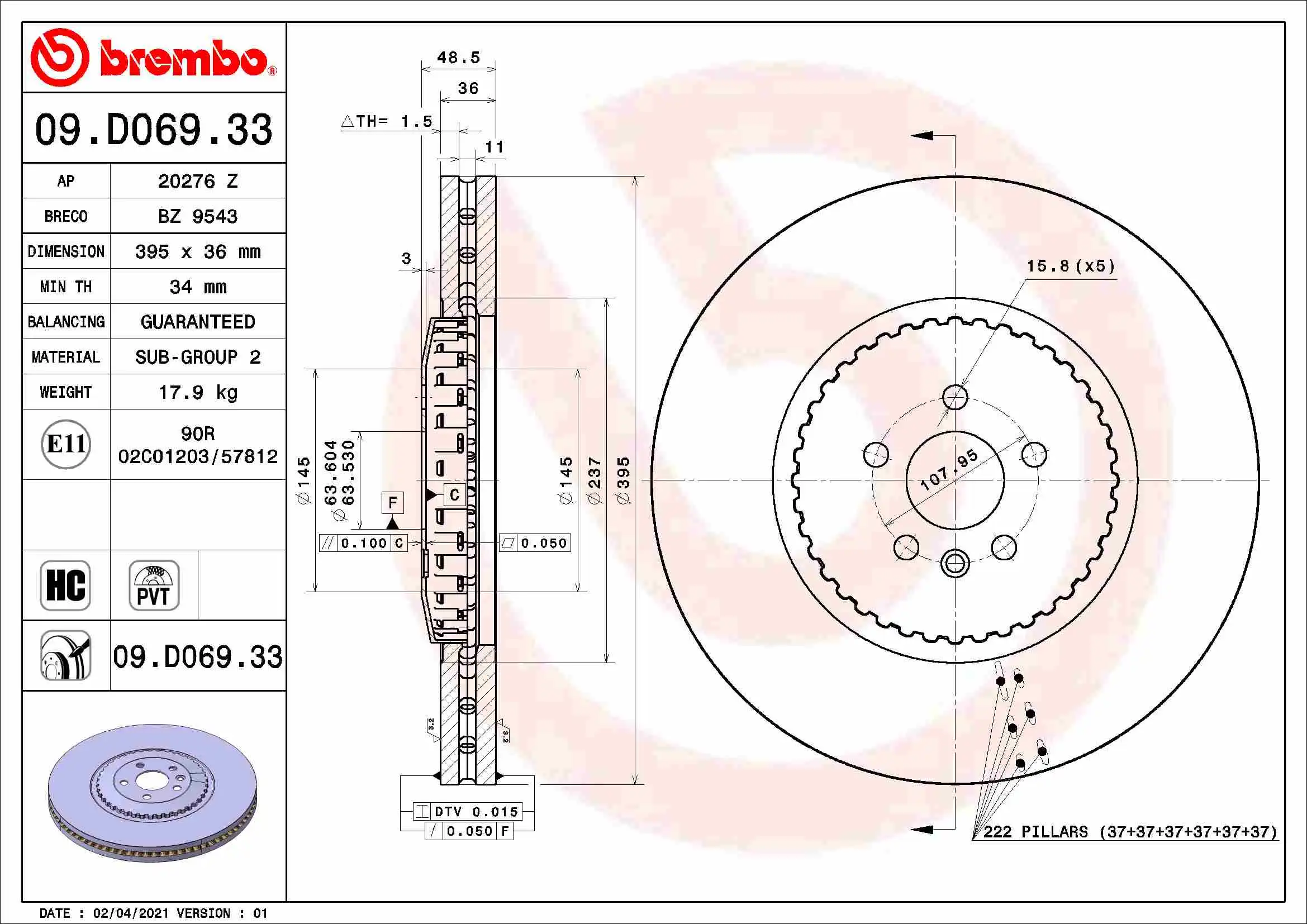 BREMBO 09.D069.33