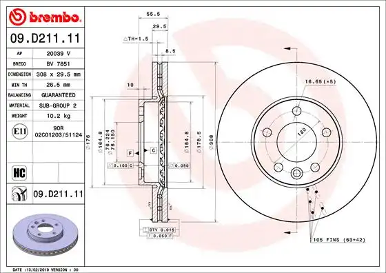 BREMBO 09.D211.11