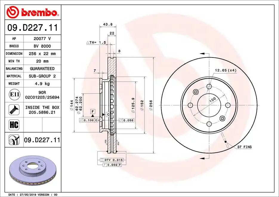 BREMBO 09.D227.11