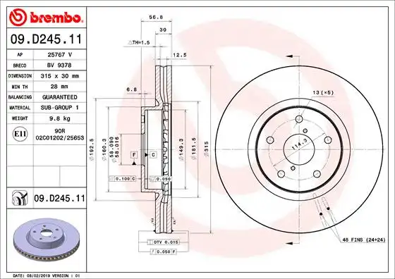 BREMBO 09.D245.11