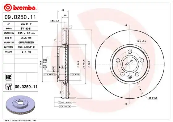 BREMBO 09.D250.11