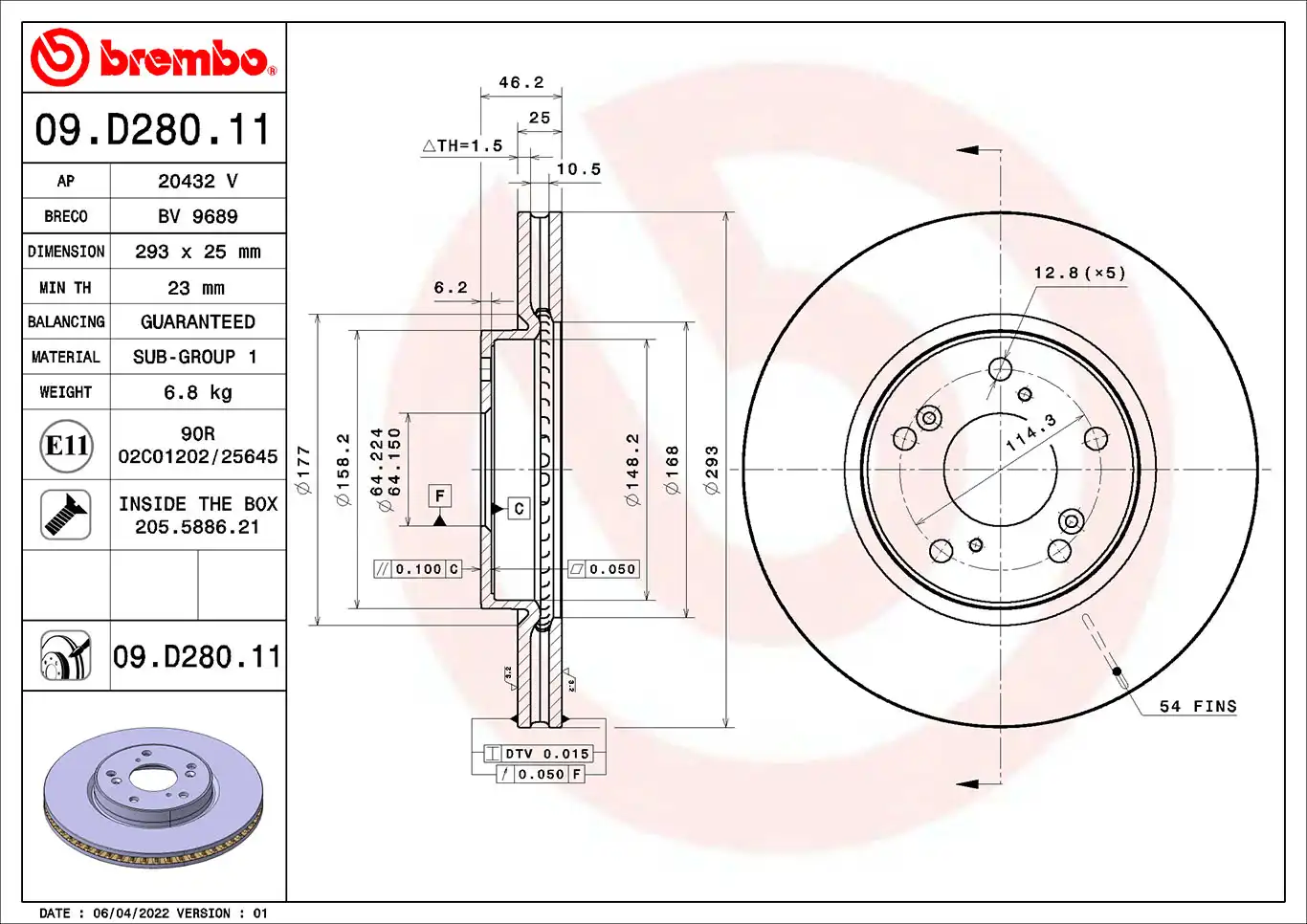 BREMBO 09.D280.11
