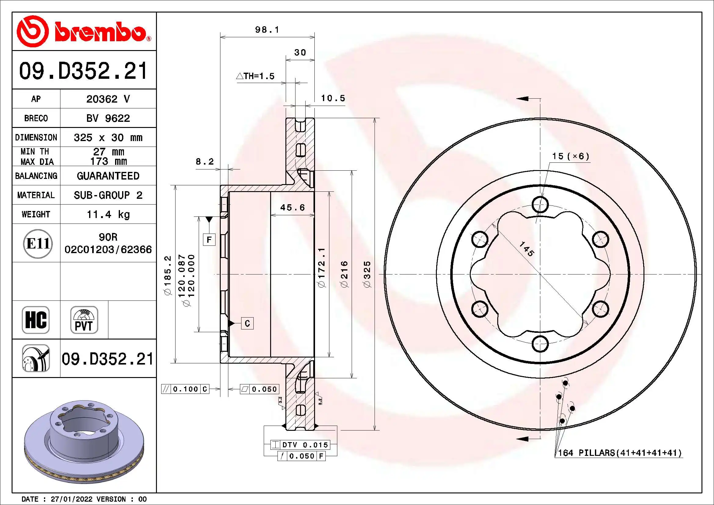 BREMBO 09.D352.21