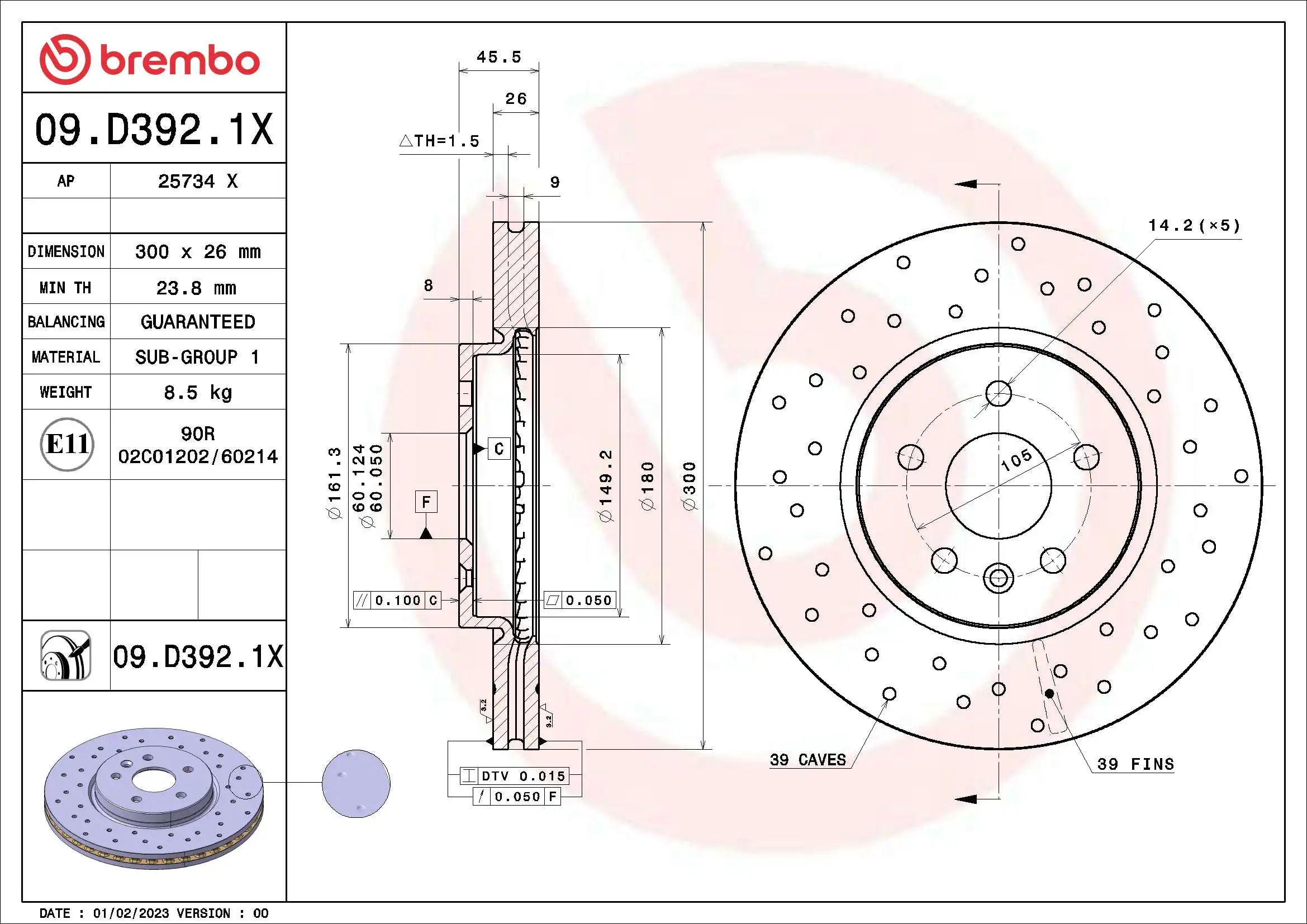 BREMBO 09.D392.1X
