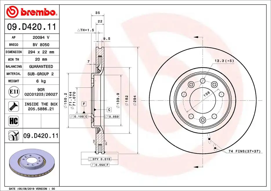BREMBO 09.D420.11